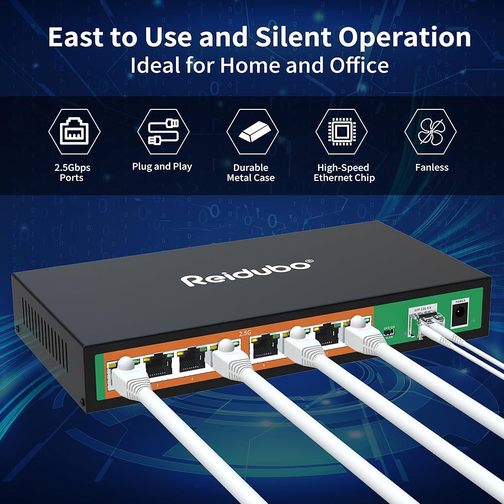 Amazon.com: Reidubo 9 Port 2.5GB Switch, 8x2.5G Ports with